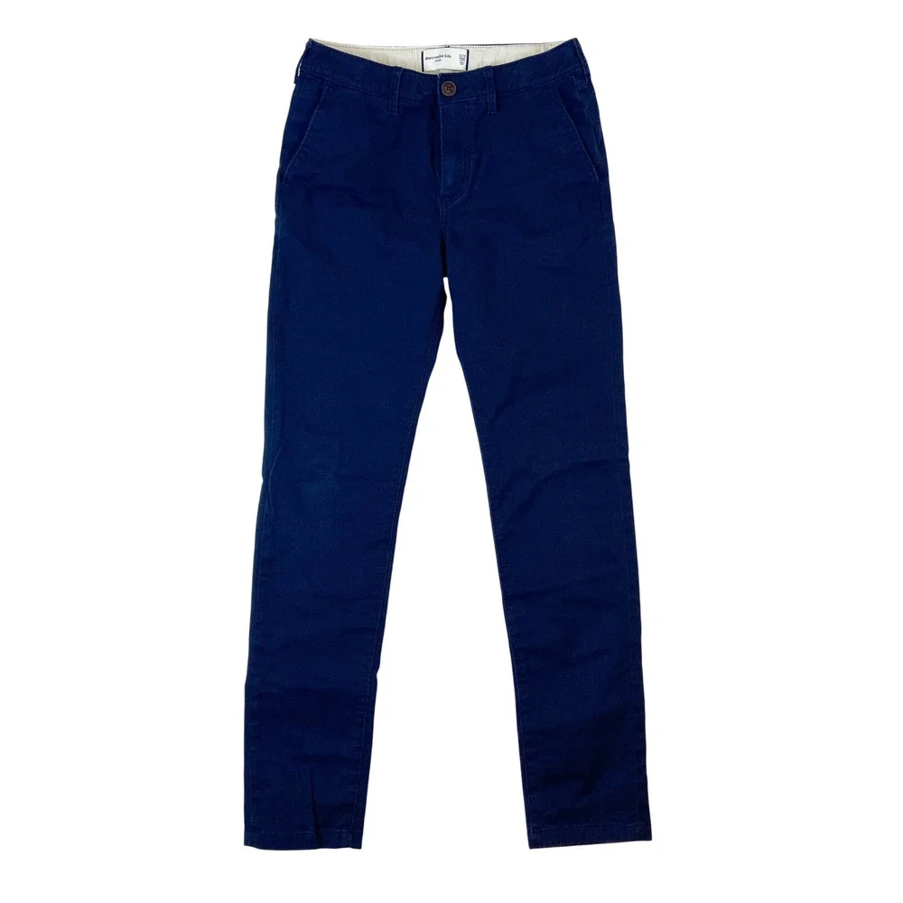 Abercrombie Kids Chino Pants Navy Blue Size 13 14 Long‎ Adjustable Waist